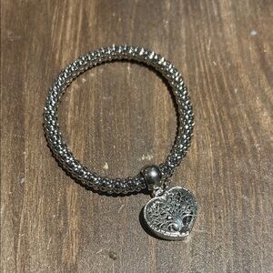 Silver Heart Charm Bracelet